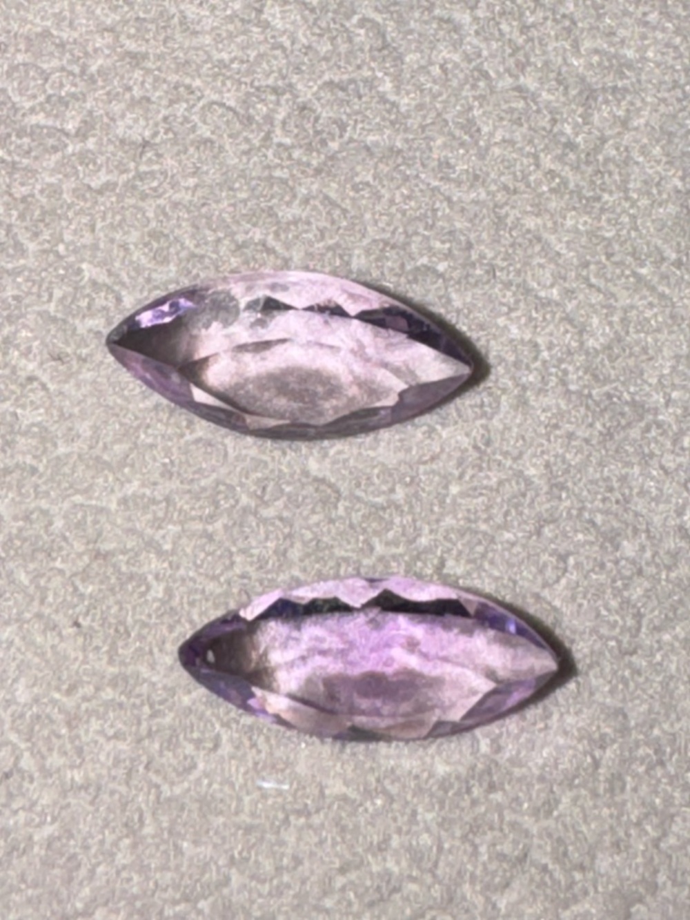 Marquise Cut (Navette) Amethyst Loose Gemstones Pair